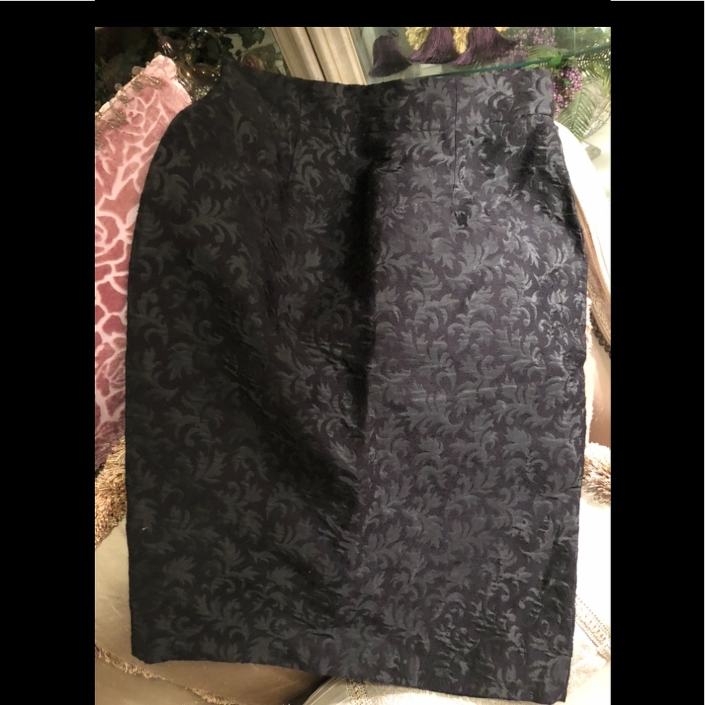 Emmanuel Ungaro Black Brocade Skirt